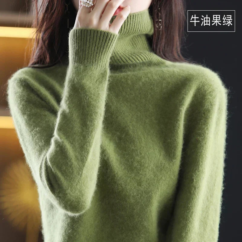 Cashmere Turtleneck Sweater Womens Pure Cashmere Fitted Knit