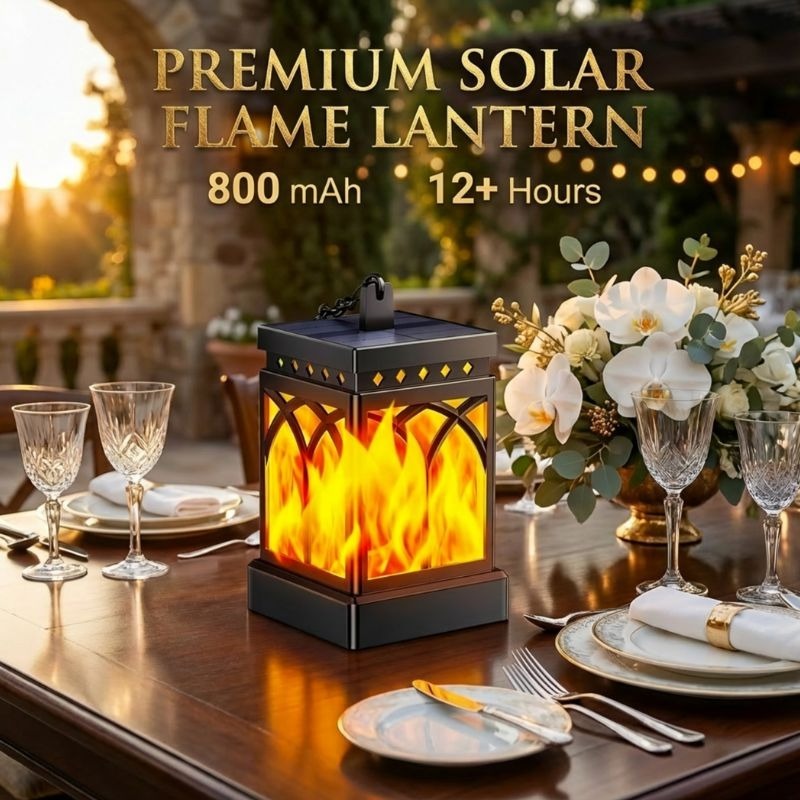 Solar Lantern Lights Outdoor IP65 Waterproof Flickering Flame for Garden Path