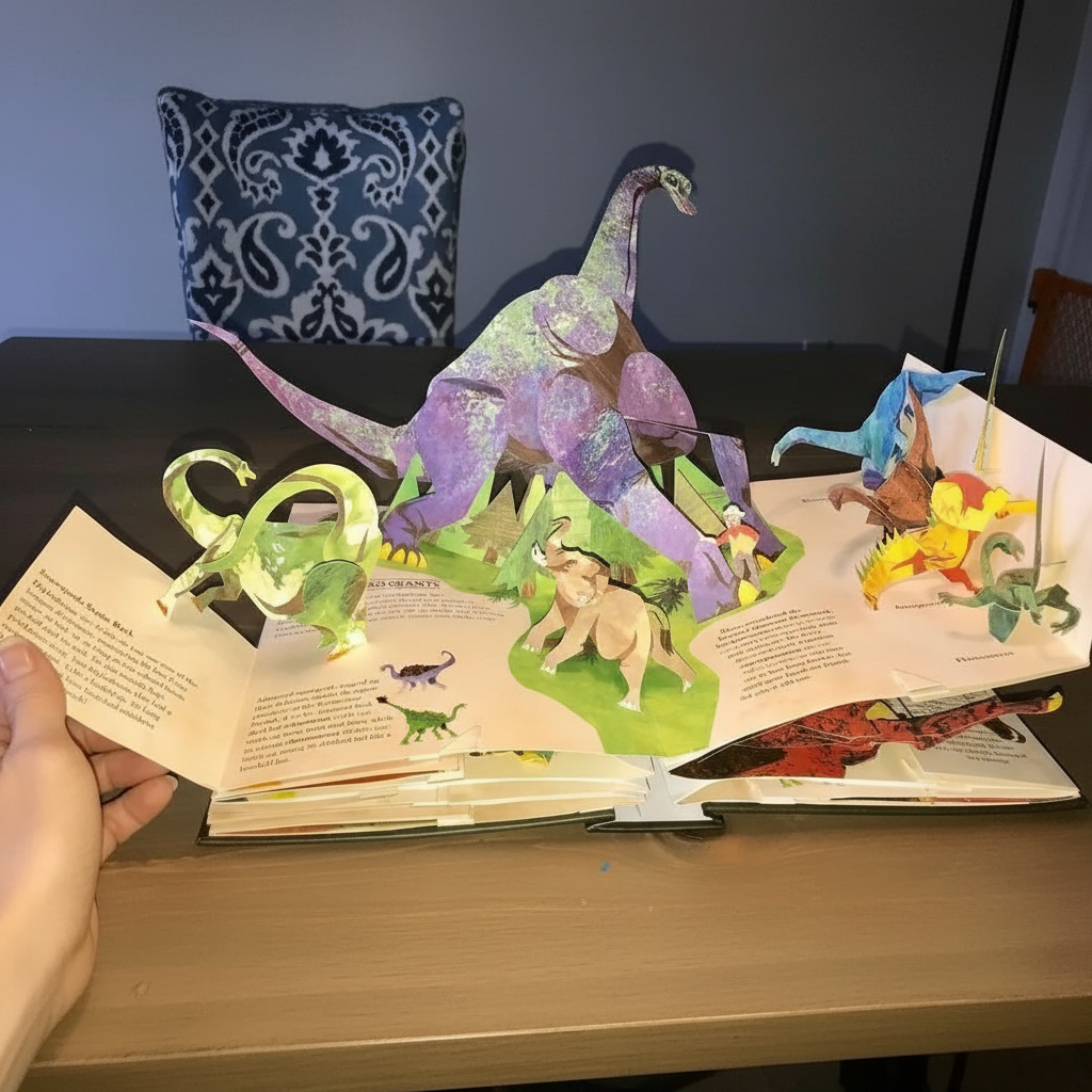 3D Pop Up Book Dinosaurs Childrens Interactive Encyclopedia Hardback