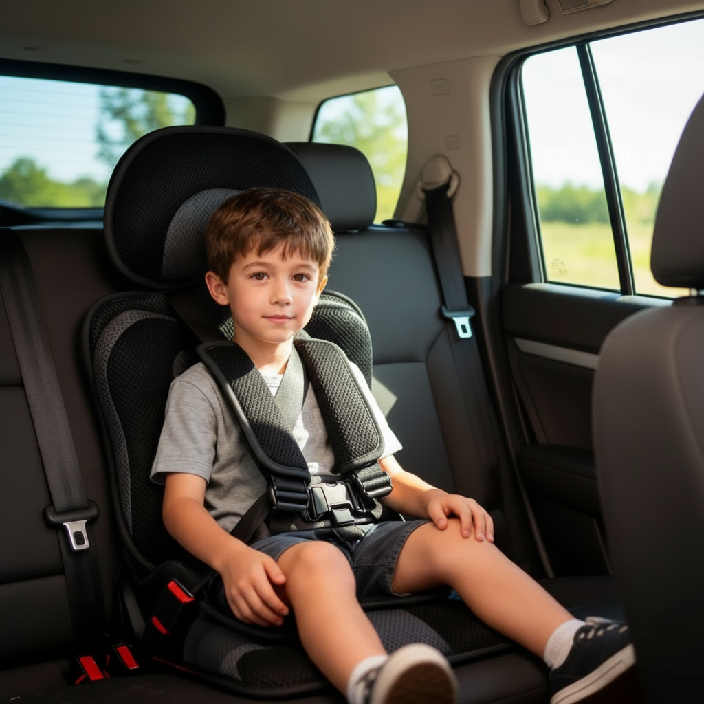 Portable Foldable Child Travel Booster Seat Compact for Trips and Taxis