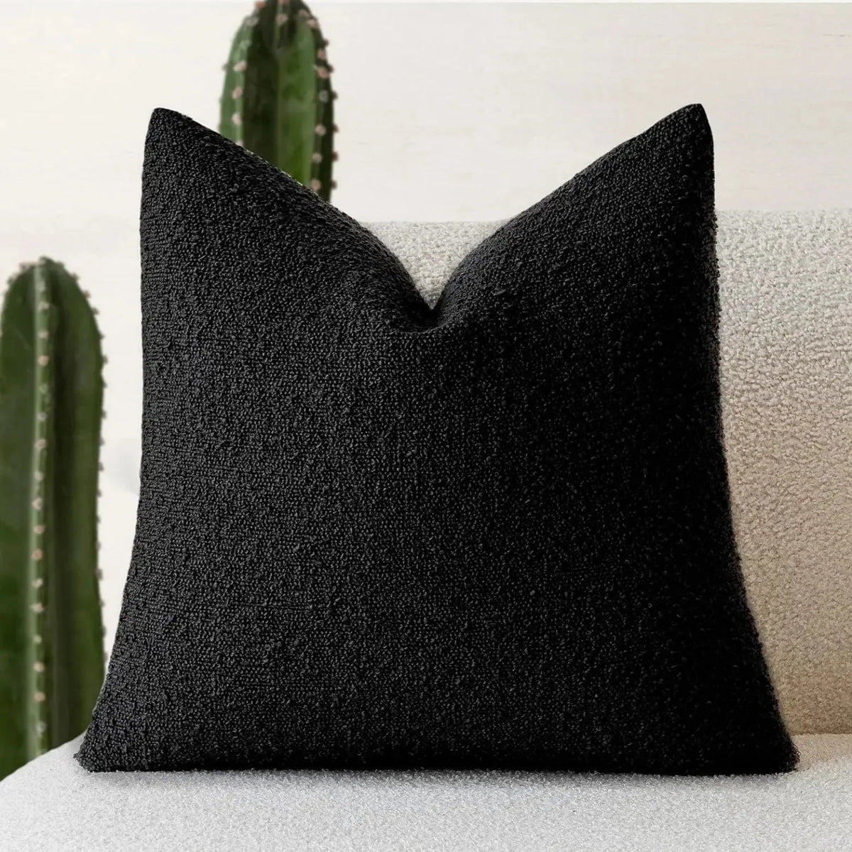 Boucle Throw Pillow Cover with Nubby Loop Texture