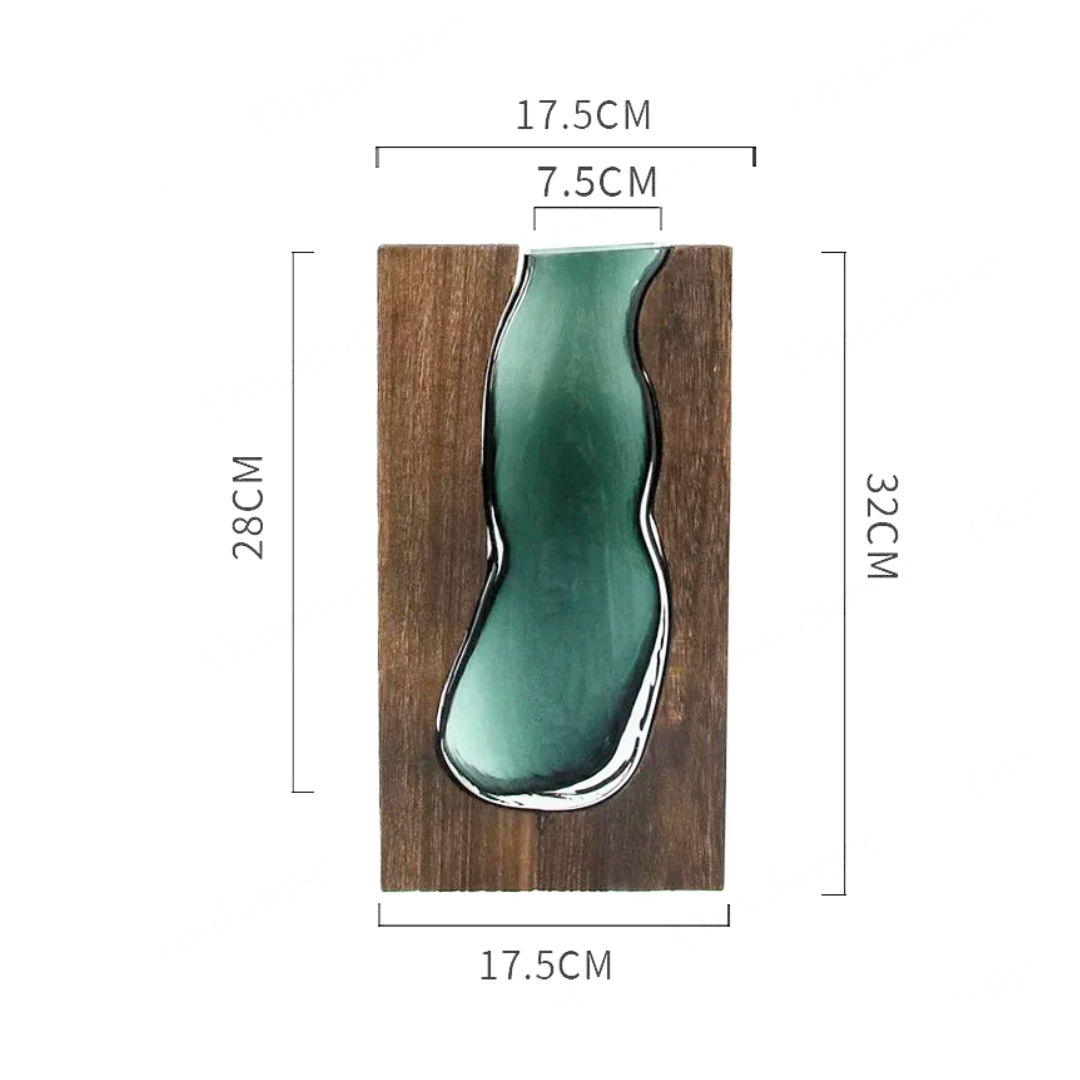 Live Edge Wood and Glass Vase Nordic Bud Vase for Table Centerpiece