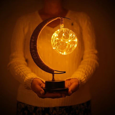 Moon Lamp 3D Printed Crater Texture Night Light in Gold Blue or Purple