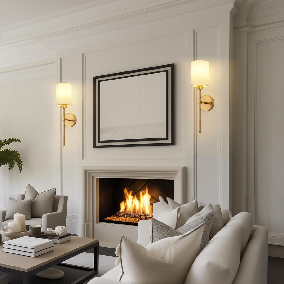 Battery Operated Wall Sconces Set of 2 Rechargeable Dimmable with Remote