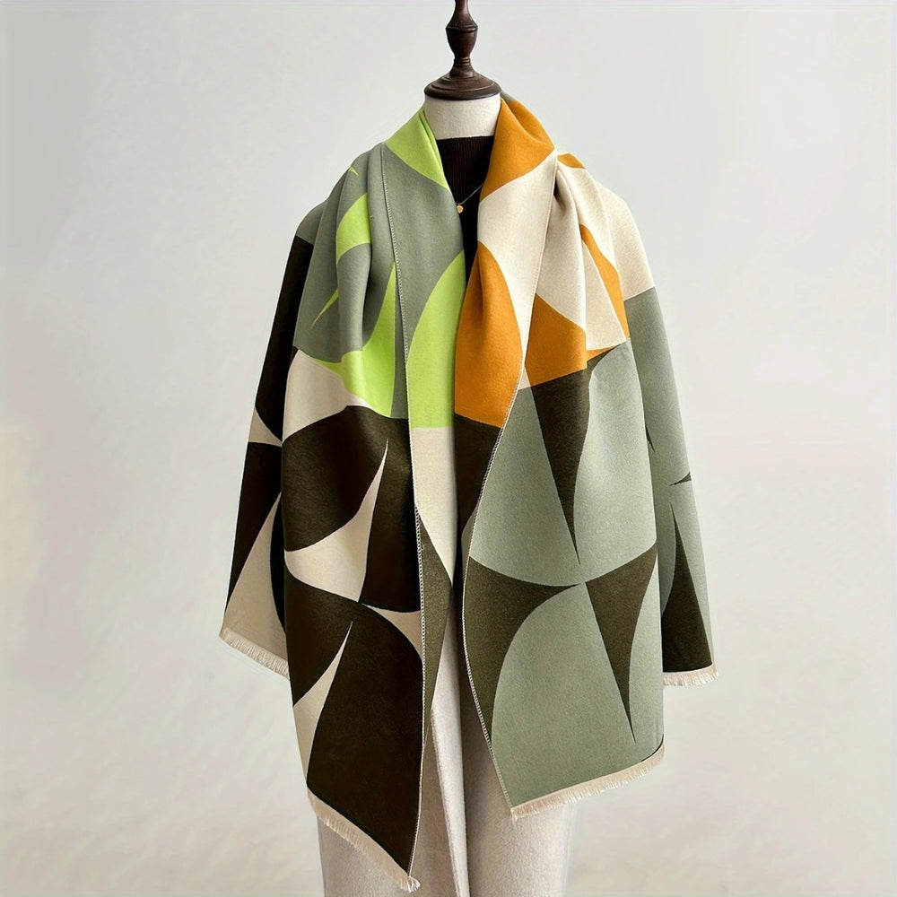 Reversible Poncho Scarf Microfiber Oversized Wrap
