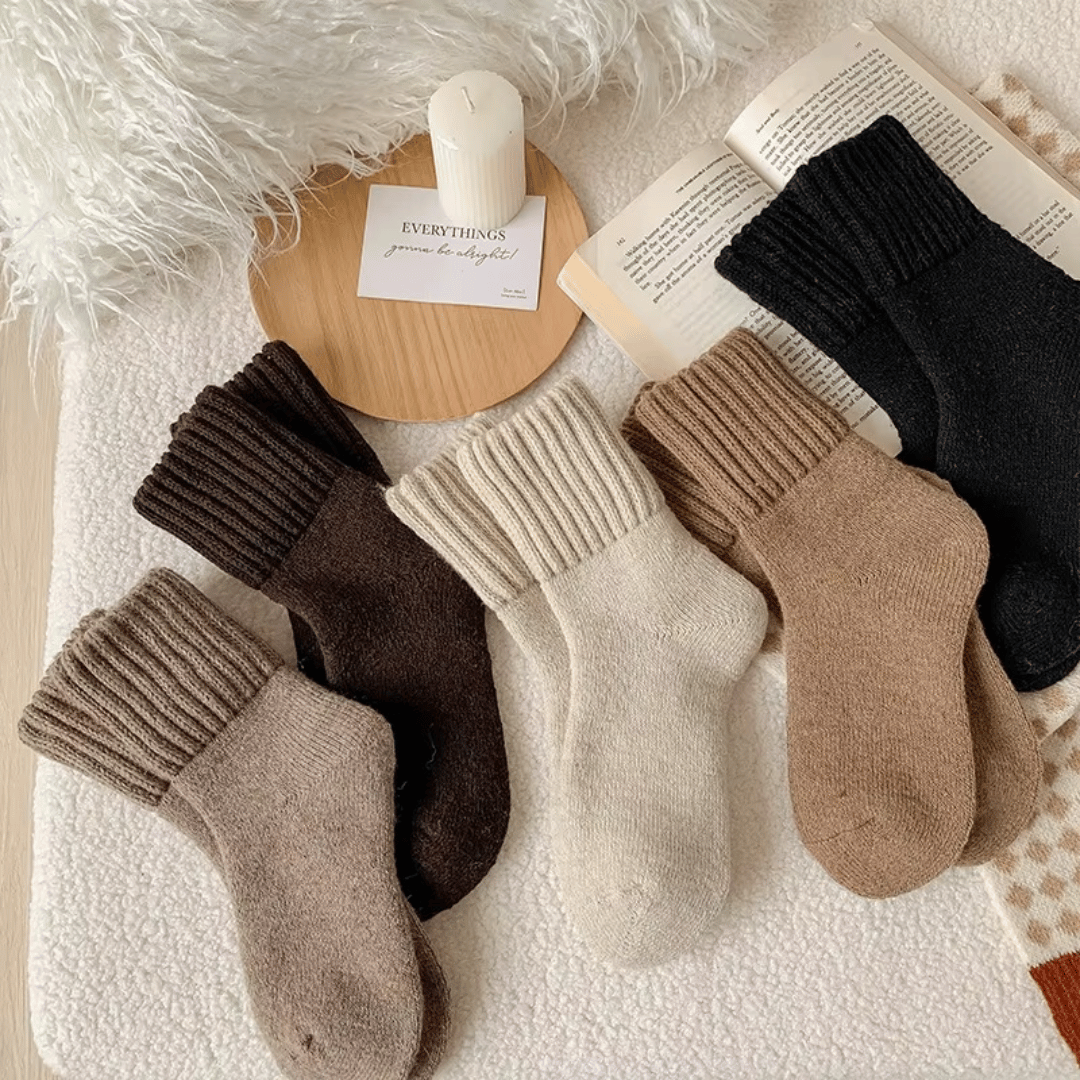 Knitted Winter Socks 5 Pairs Womens Thick Soft