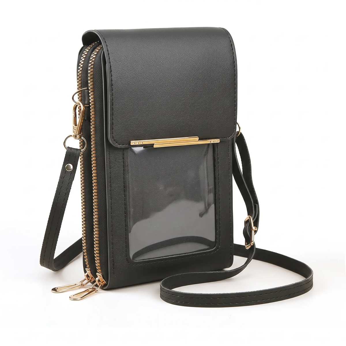 RFID Crossbody Phone Bag Anti Theft Wallet with Clear Touch Window