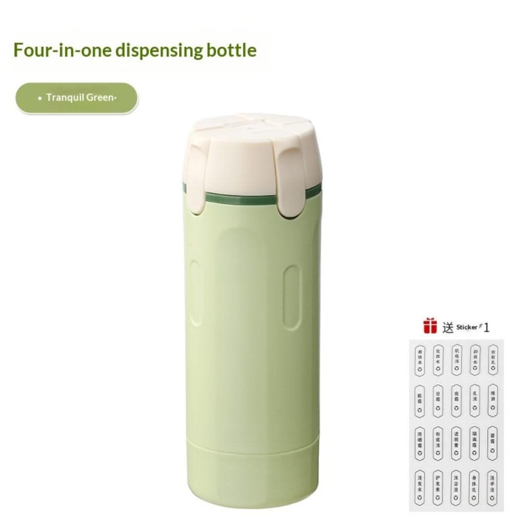 Travel Dispensing Bottle 4 Compartment Toiletry Container