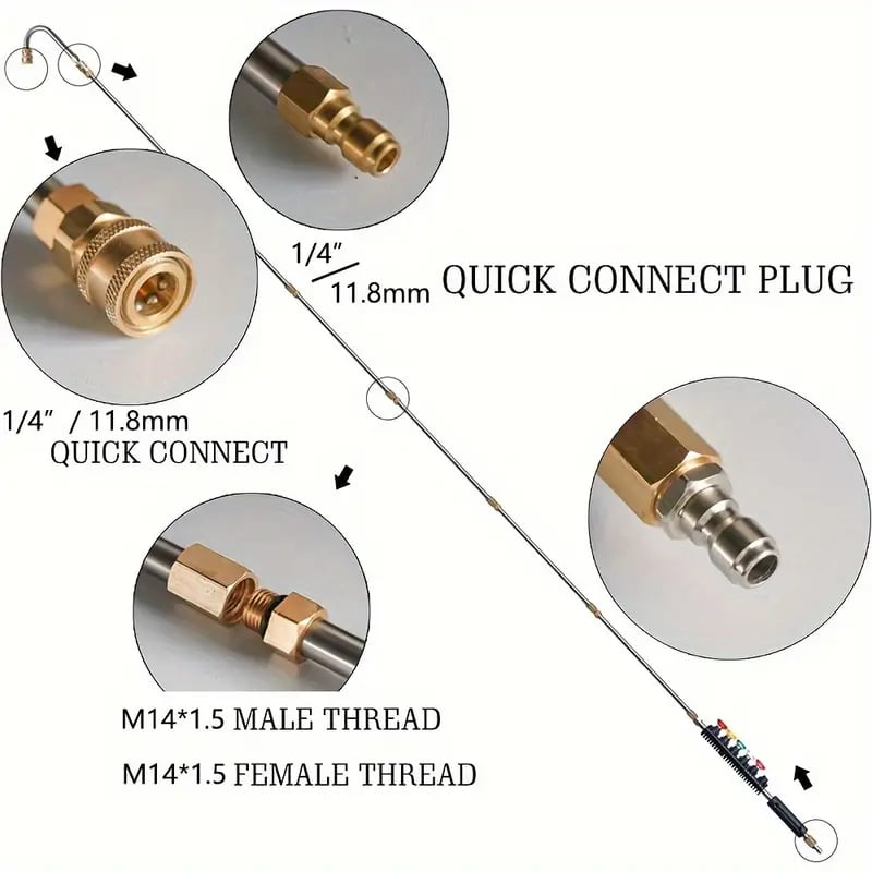 Telescoping Pressure Washer Wand 4000 PSI Gutter Cleaning Kit