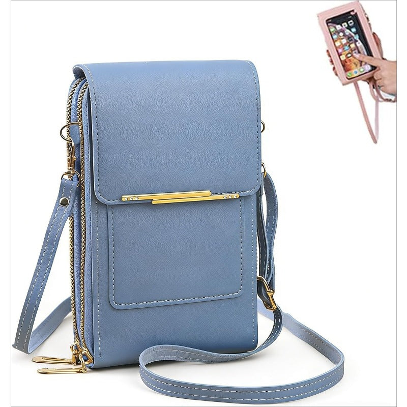 RFID Crossbody Phone Bag Anti Theft Wallet with Clear Touch Window