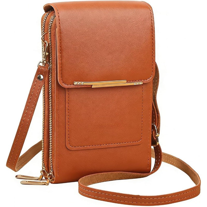 RFID Crossbody Phone Bag Anti Theft Wallet with Clear Touch Window