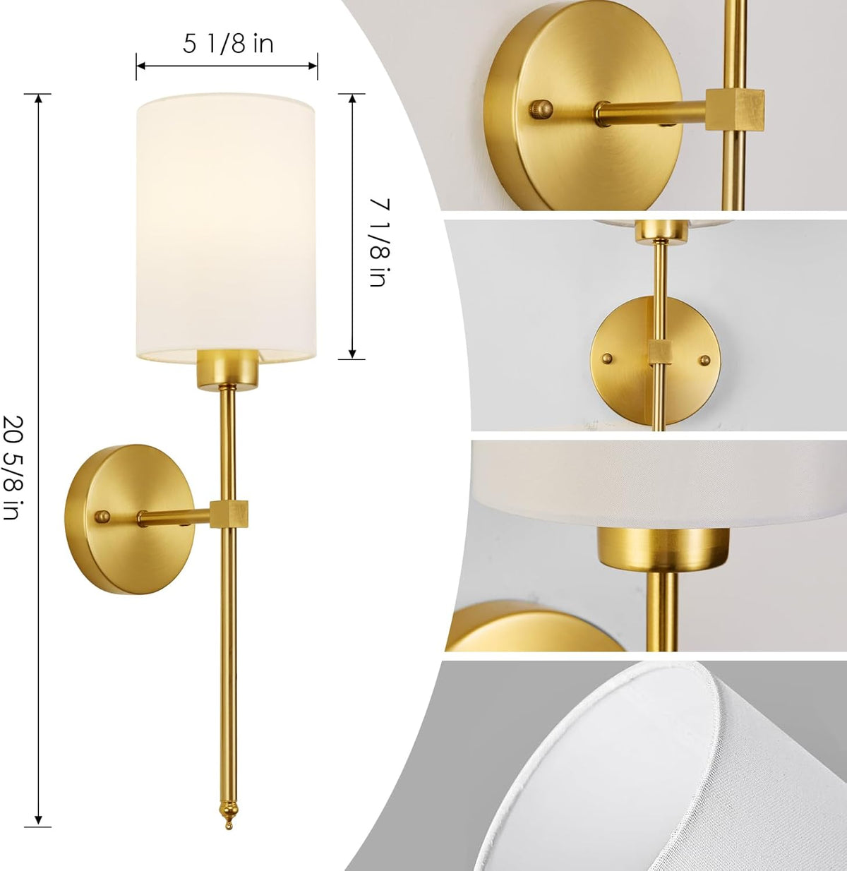 Battery Operated Wall Sconces Set of 2 Rechargeable Dimmable with Remote