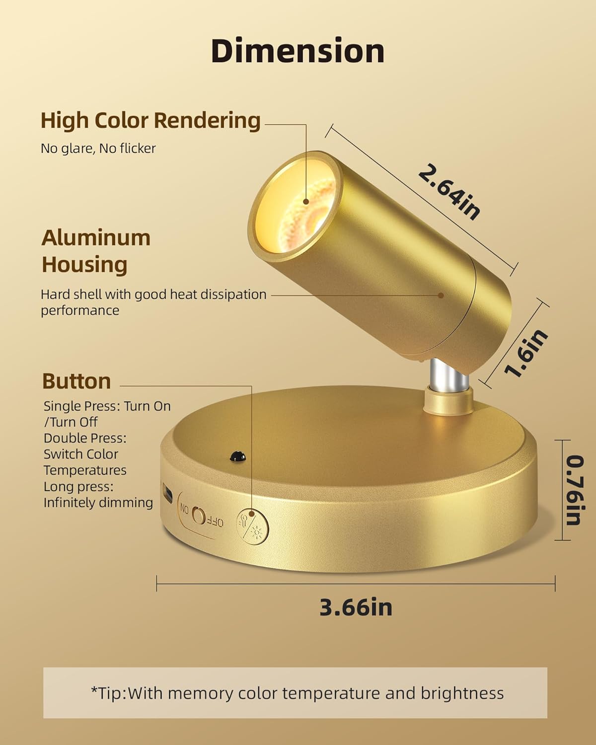 RGB Picture Light Rechargeable Color Changing with Remote for Wall Art
