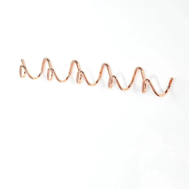 Squiggle Wall Hook Rack in Wrought Iron for Coats and Towels