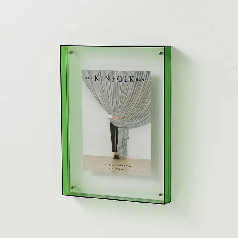 Acrylic Block Picture Frame Freestanding Floating Photo Display