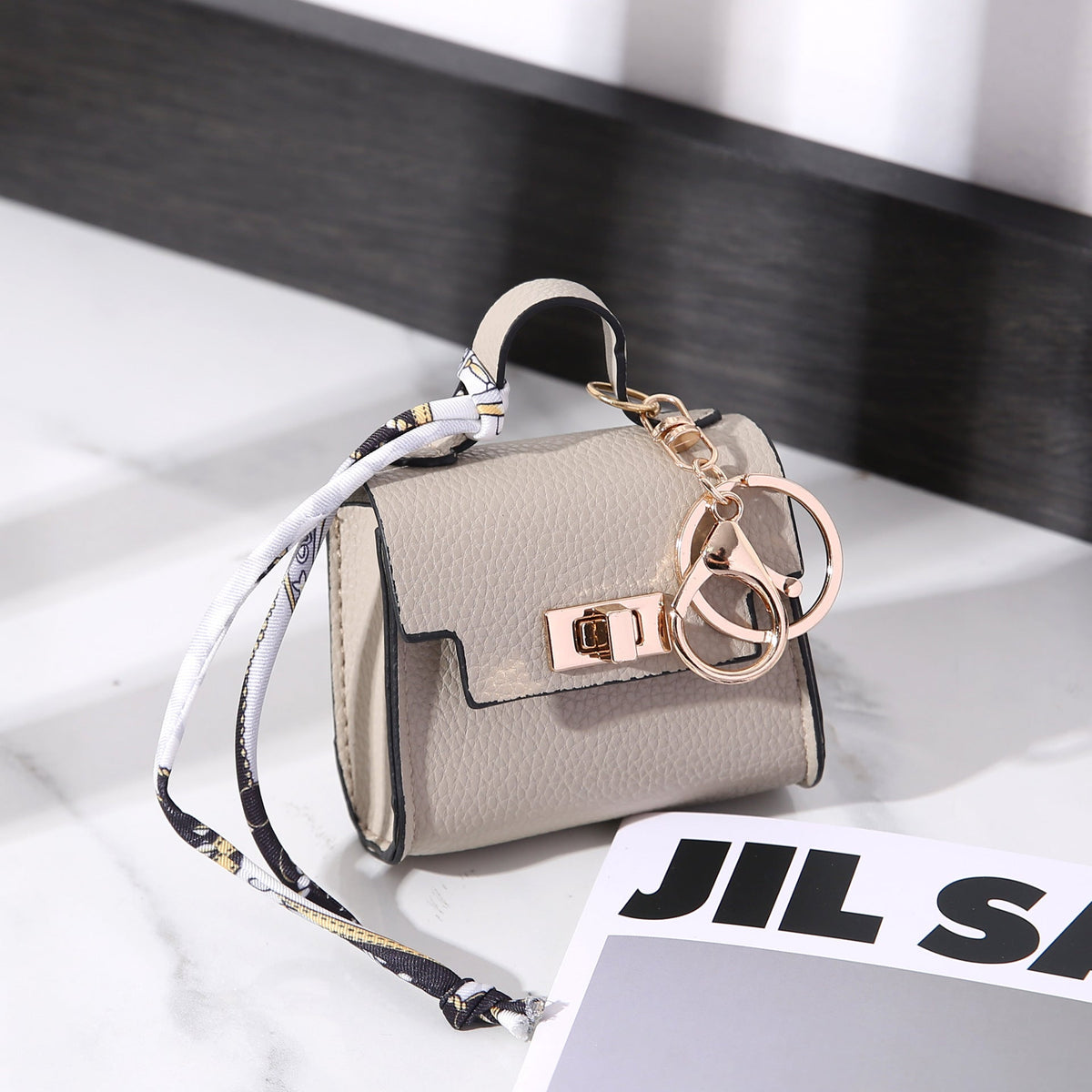 Mini Purse Keychain Bag Charm with Twist Lock Pouch