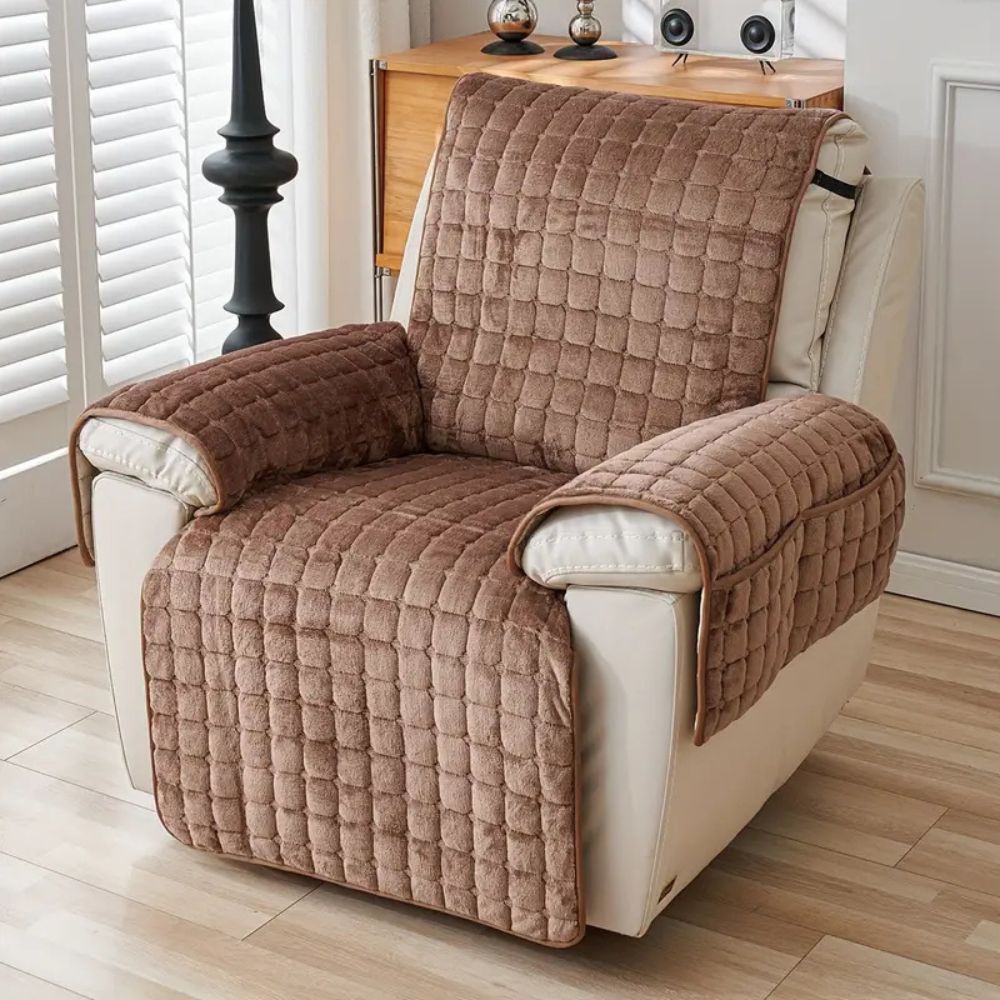 Recliner Cover Quilted with Side Storage Pocket