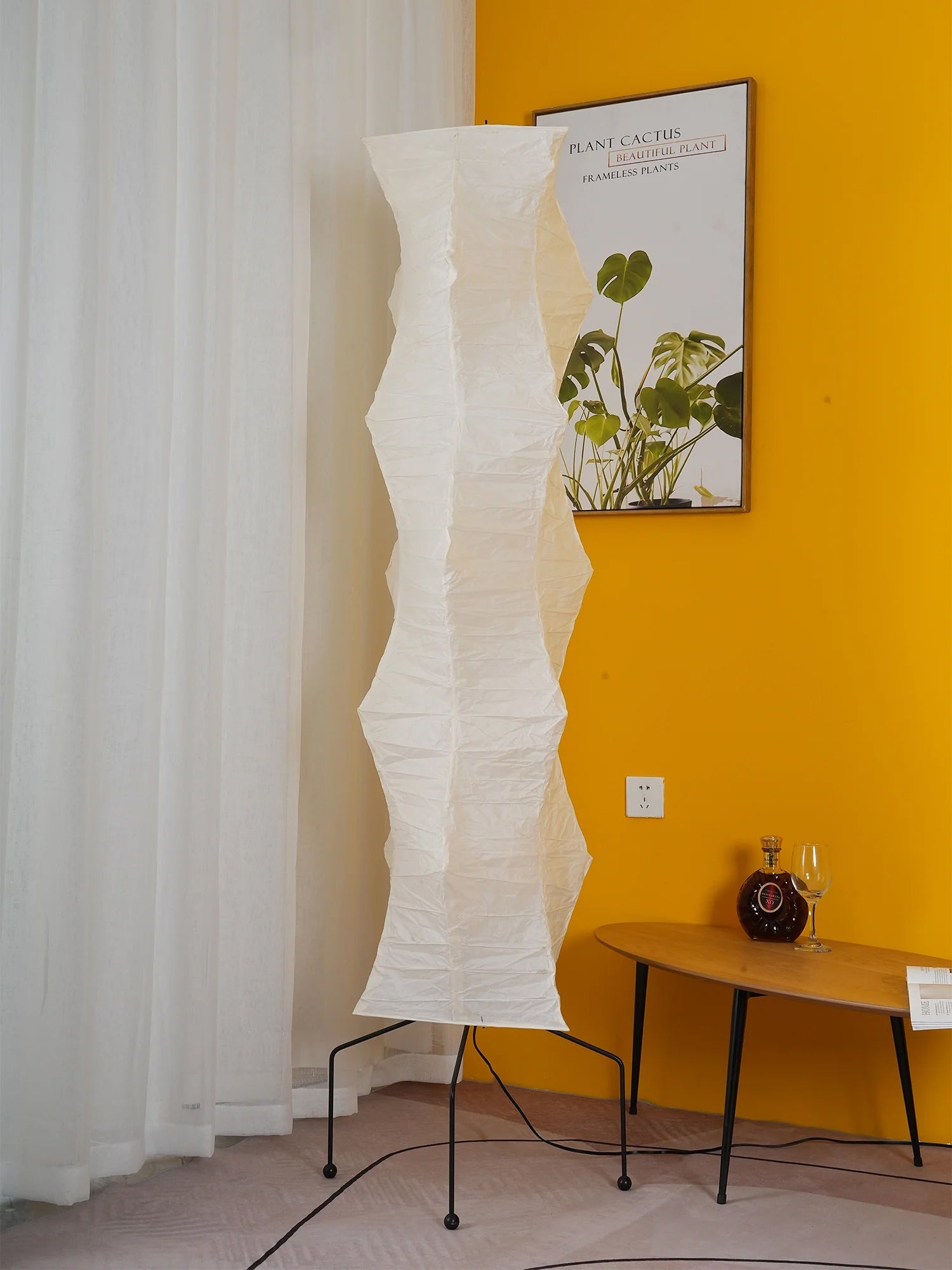 Washi Paper Floor Lamp Mulberry Paper Shade Standing Light Living Room