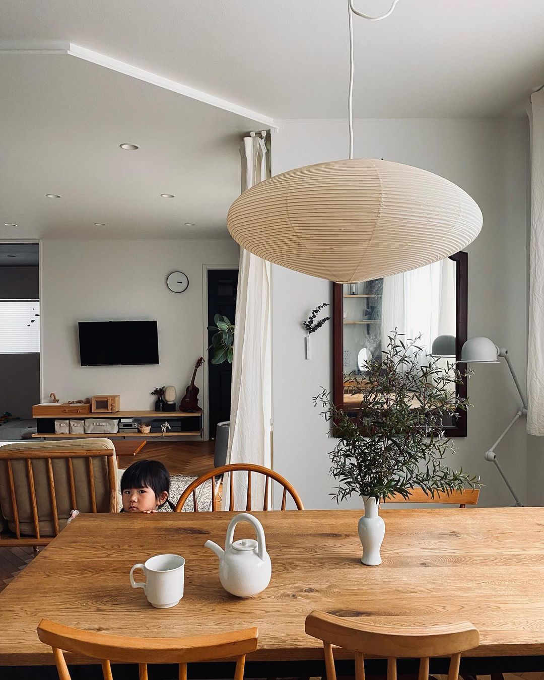 Washi Paper Pendant Light Mulberry Paper Shade for Dining Room
