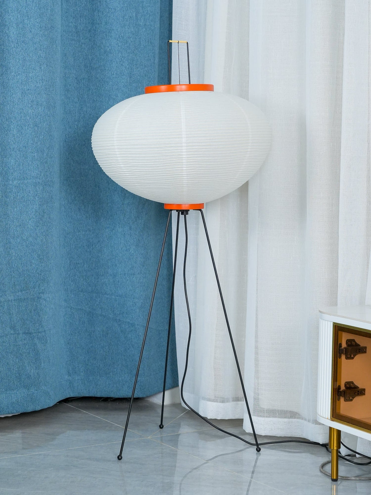 Washi Paper Floor Lamp Mulberry Paper Shade Standing Light Living Room