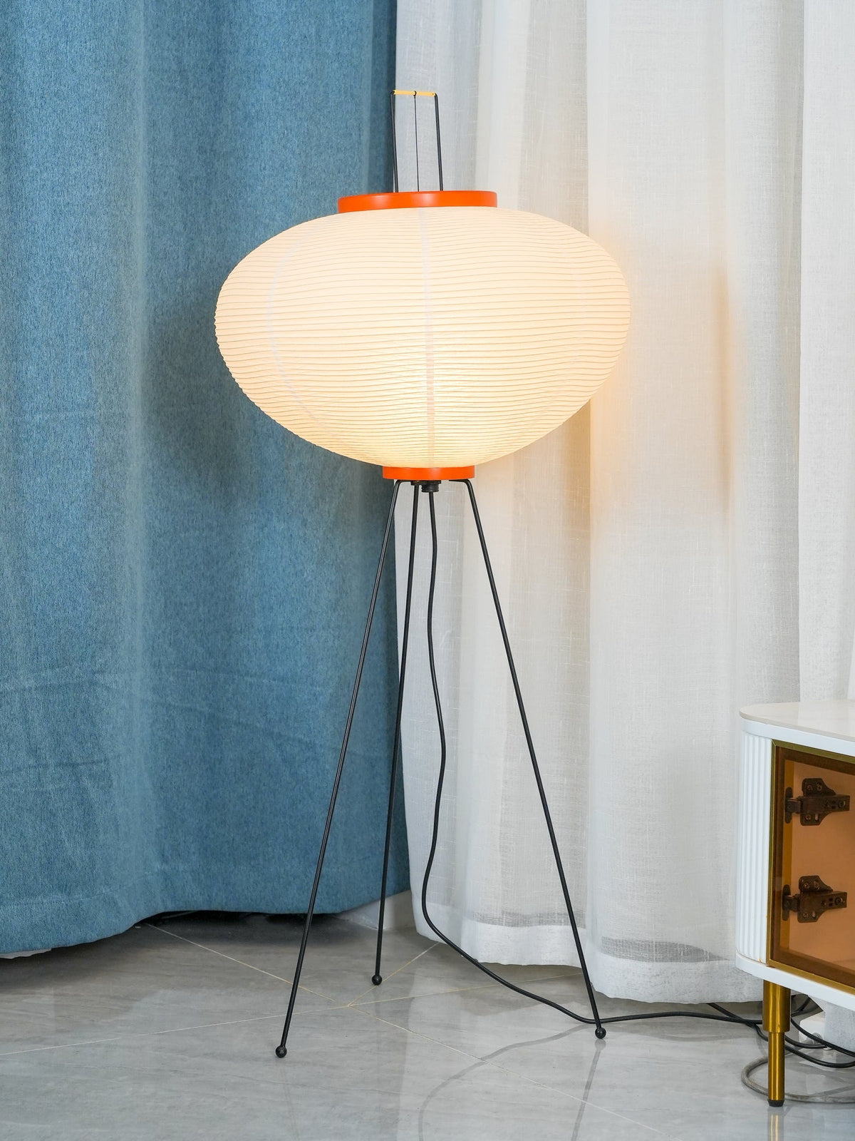 Washi Paper Floor Lamp Mulberry Paper Shade Standing Light Living Room
