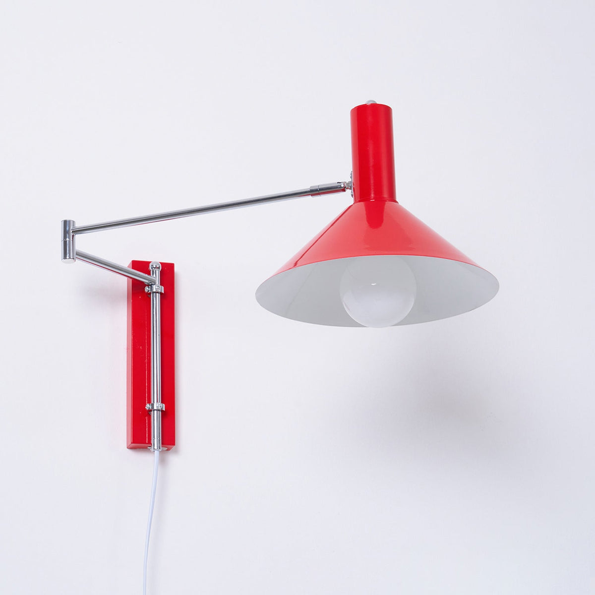 Adjustable Arm Plug In Wall Lamp Swing Reading Sconce No Wiring Needed