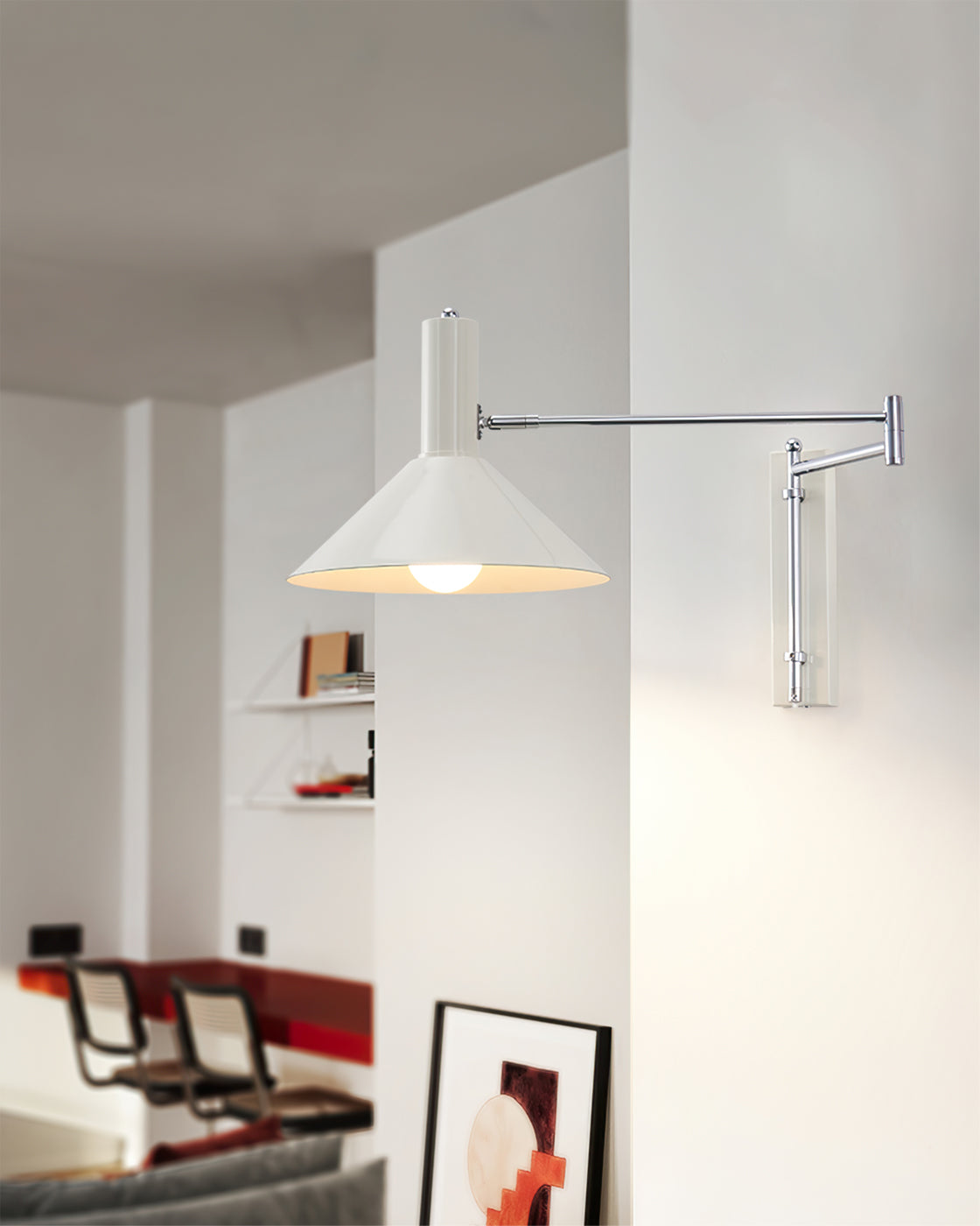 Adjustable Arm Plug In Wall Lamp Swing Reading Sconce No Wiring Needed
