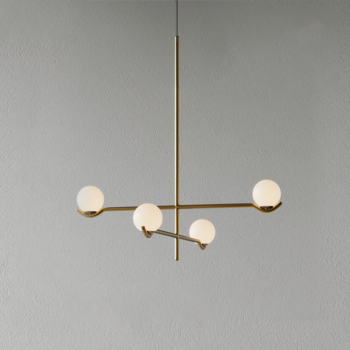 Multi Globe Pendant Light White Glass Shades on Slim Rods Dining Table
