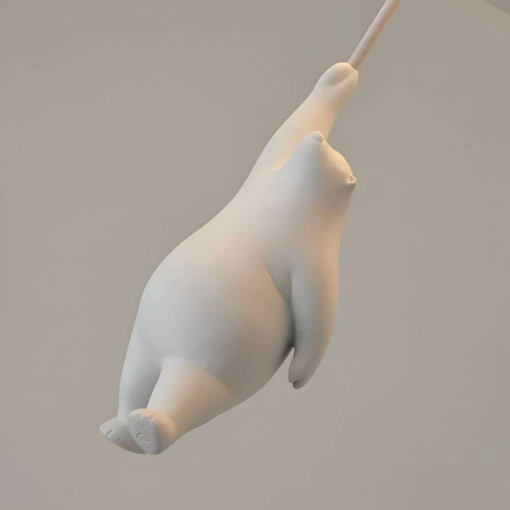 Ballonpendellampe med dyrefigur Glaskugle og skulptur