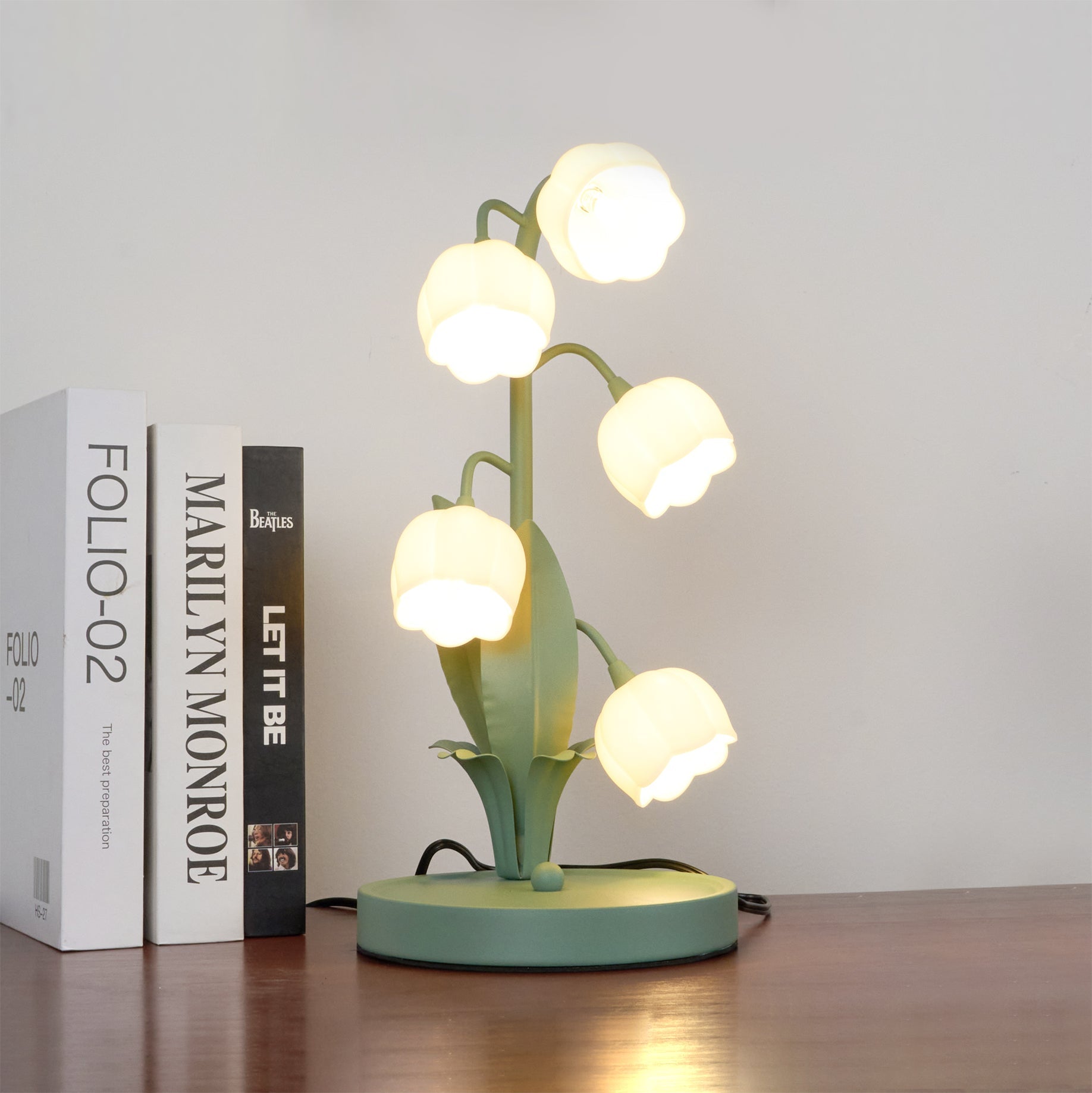 Small Bell Table Lamp Orchid Pattern Shade Bulb Included Accent Light