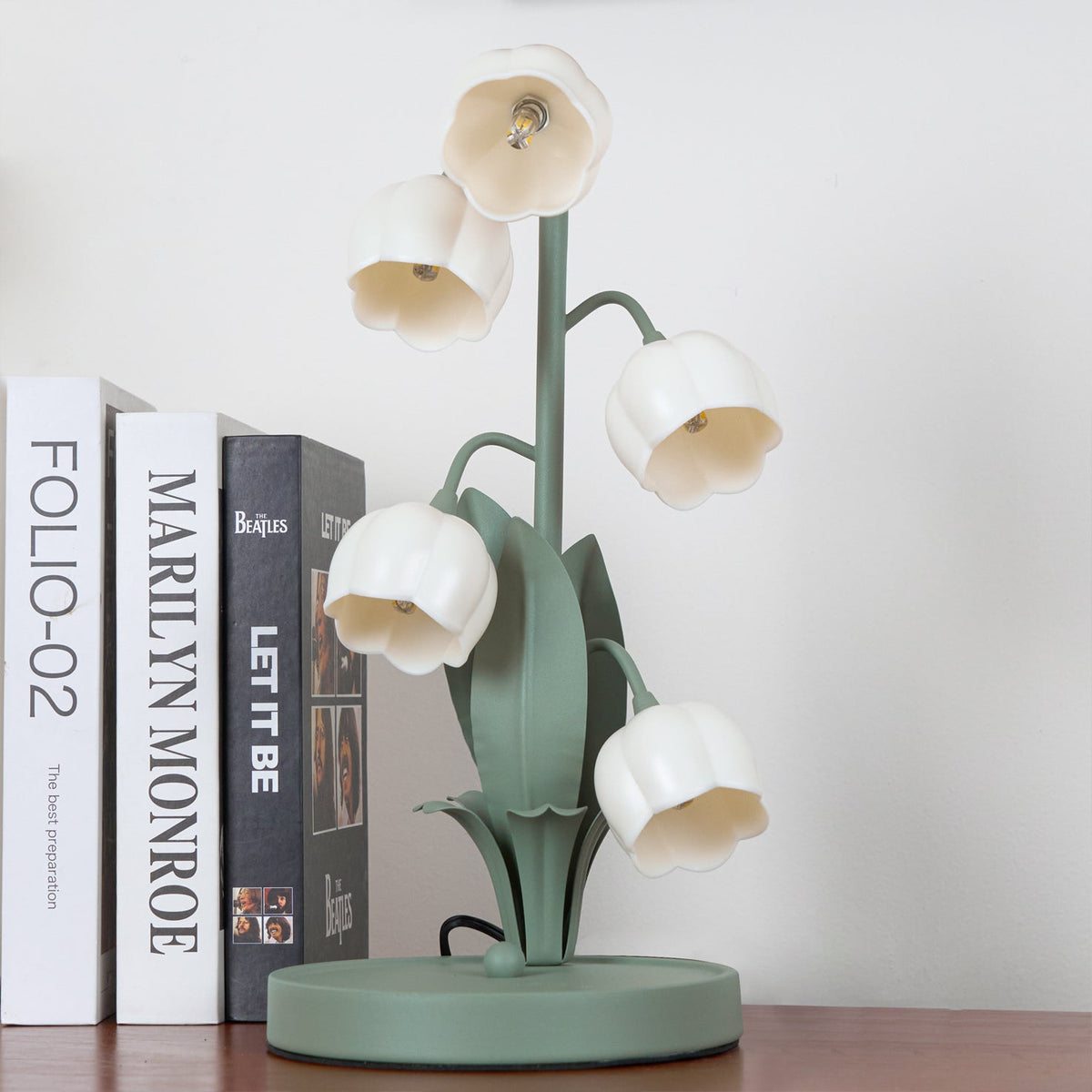 Small Bell Table Lamp Orchid Pattern Shade Bulb Included Accent Light