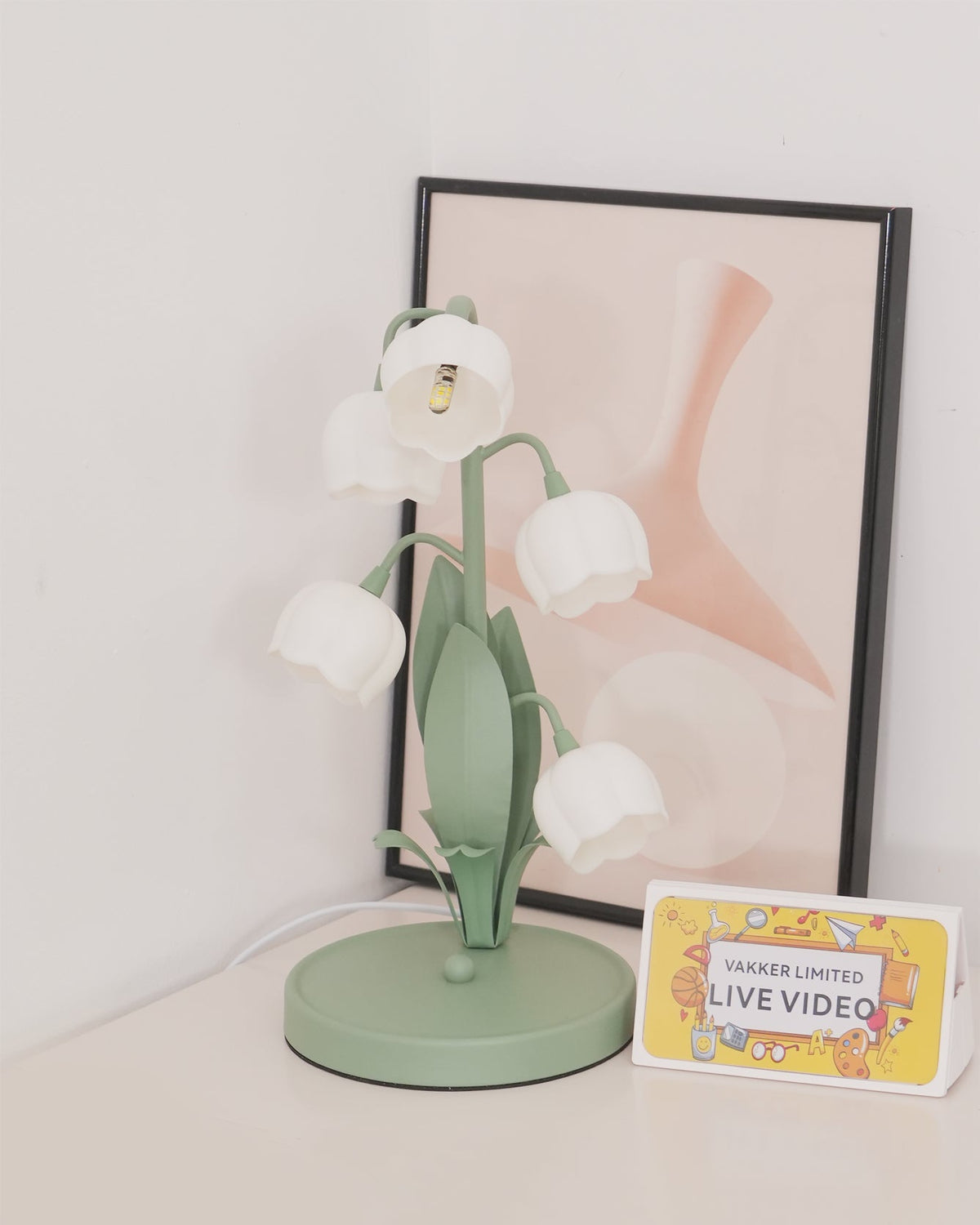Small Bell Table Lamp Orchid Pattern Shade Bulb Included Accent Light