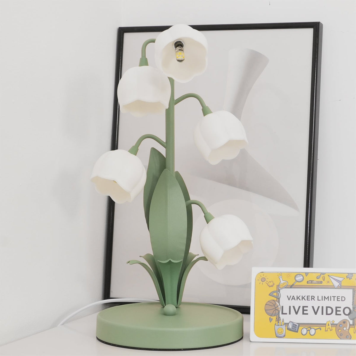 Small Bell Table Lamp Orchid Pattern Shade Bulb Included Accent Light