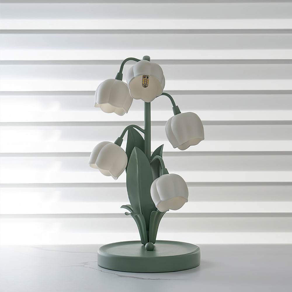 Small Bell Table Lamp Orchid Pattern Shade Bulb Included Accent Light