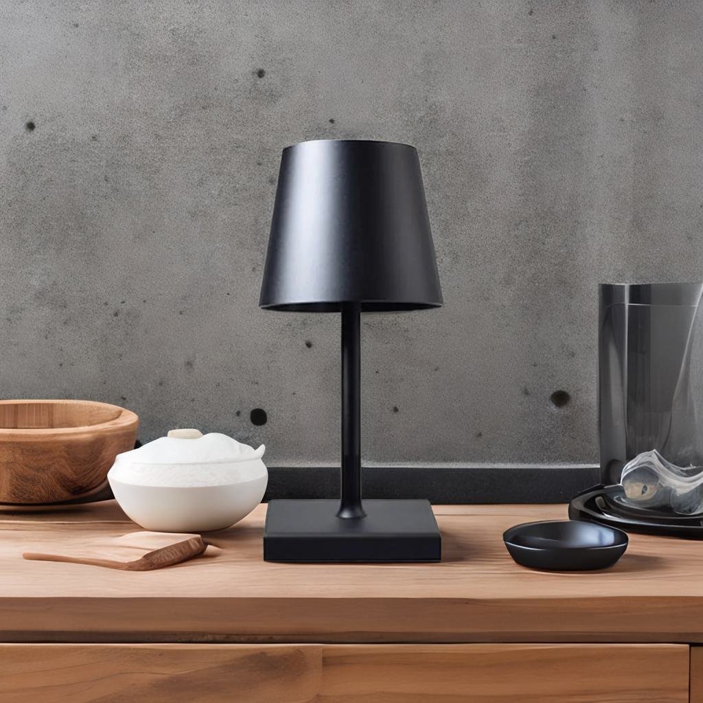 Small Cordless Table Lamp Waterproof IP66 Touch Dimmable for Bath and Patio