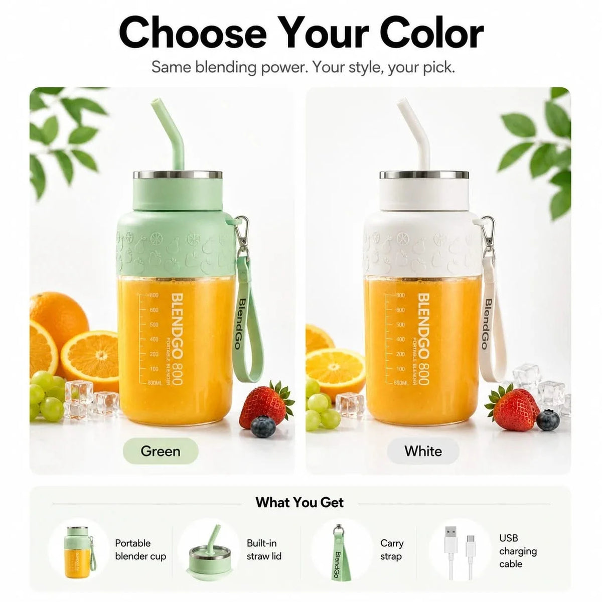 Portable Personal Blender 10-Blade for Smoothies and Crushed Ice