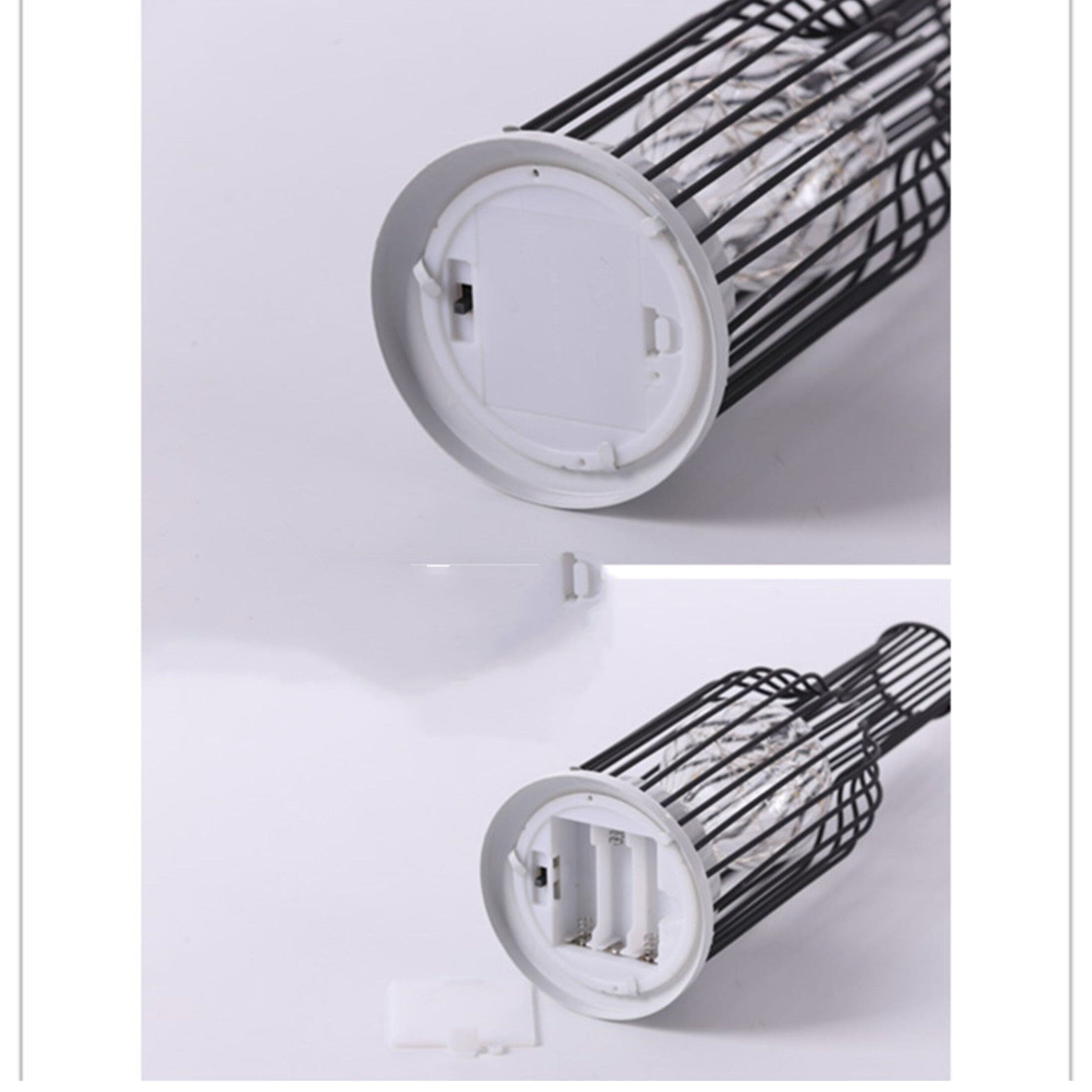 Bordlampe med åben metalskærm