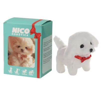 Interactive Robot Puppy Toy Walks Barks and Wags Tail Plush Pet for Kids