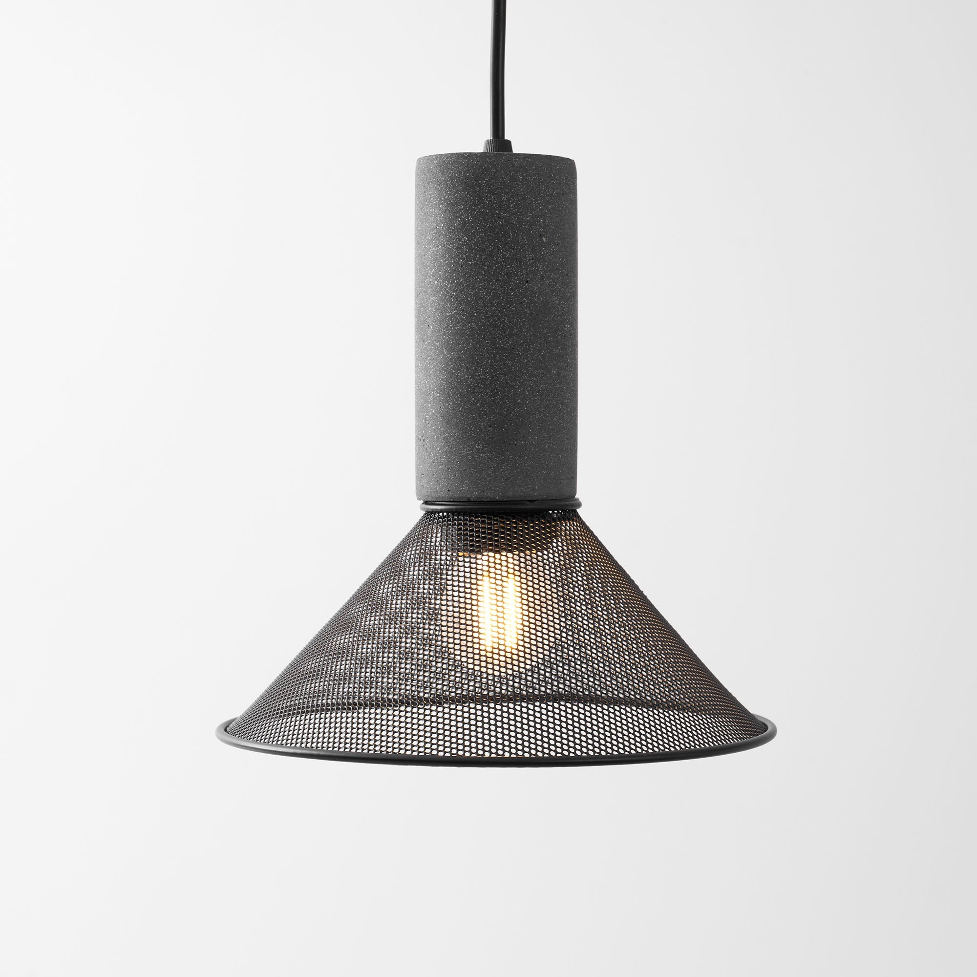 Concrete Pendant Light Cast Cement Cylinder Shade for Kitchen Island