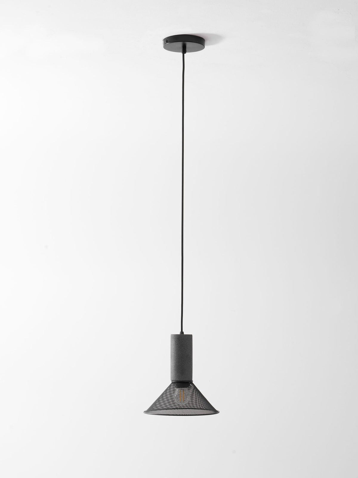 Concrete Pendant Light Cast Cement Cylinder Shade for Kitchen Island
