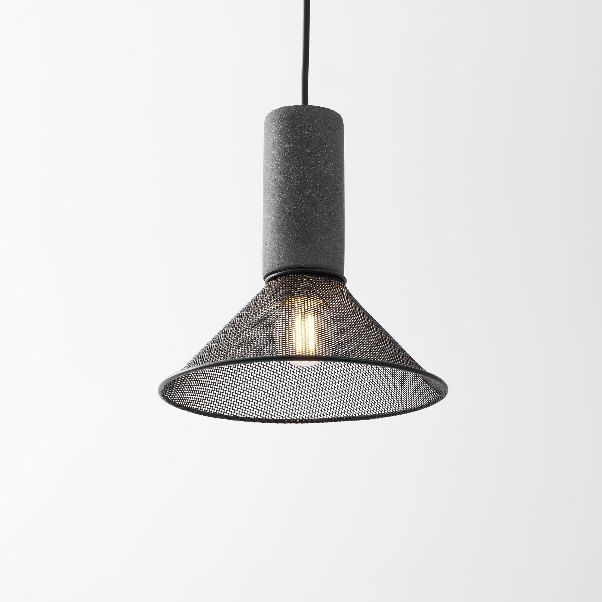 Concrete Pendant Light Cast Cement Cylinder Shade for Kitchen Island