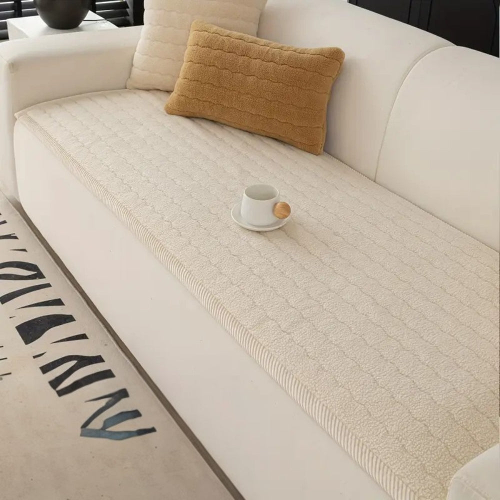 Thick Plush Sofa Cover Deep Pile Non-Slip