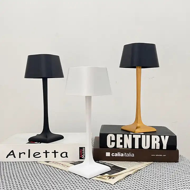Cordless Table Lamp Two Tone Metal Rechargeable Dimmable for Living Room