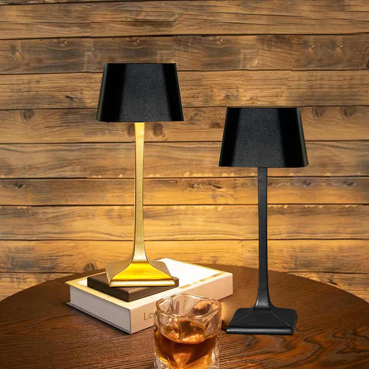 Cordless Table Lamp Two Tone Metal Rechargeable Dimmable for Living Room