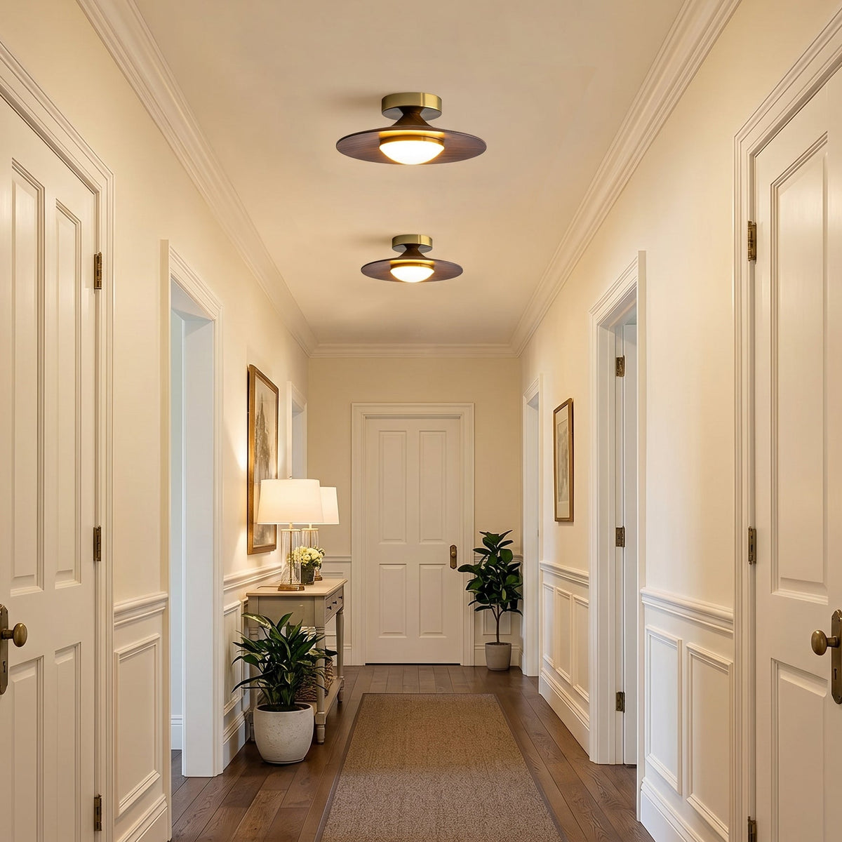 Compact Flush Mount Ceiling Light Integrated LED Dimmable for Entryway