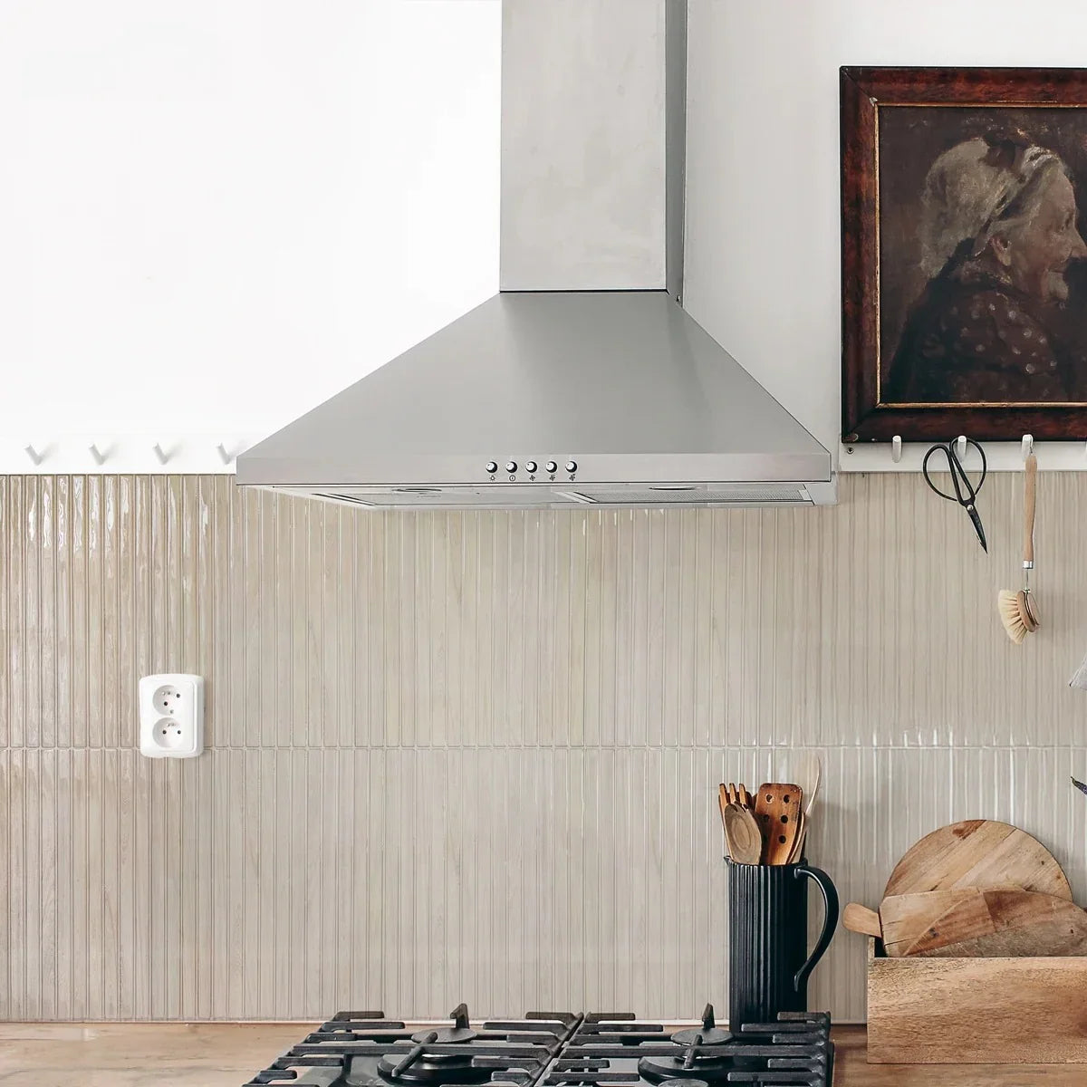 Peel and Stick Backsplash Tiles 3D Fluted Wood Grain