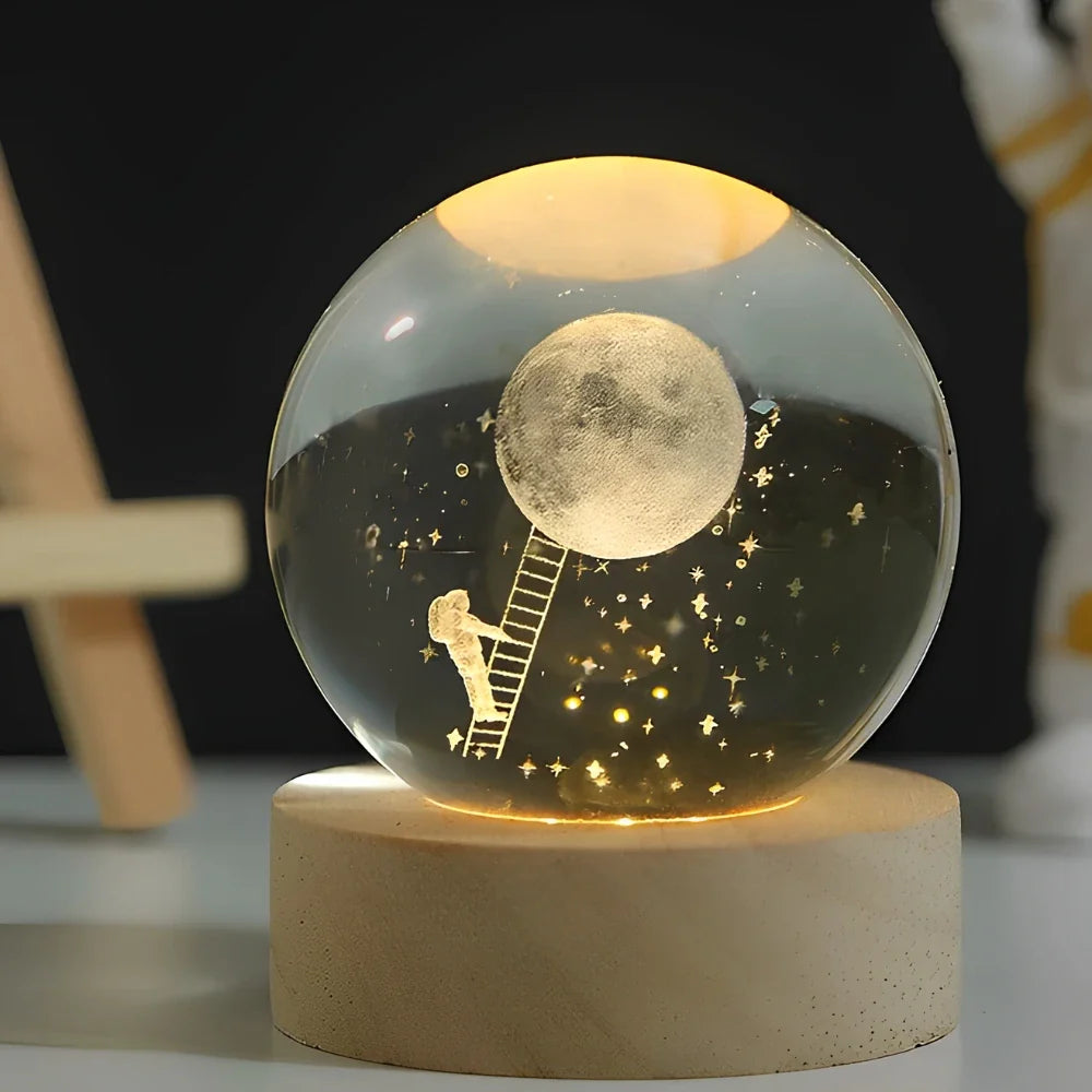 Dekorativ LED natlampe med solsystemmotiv