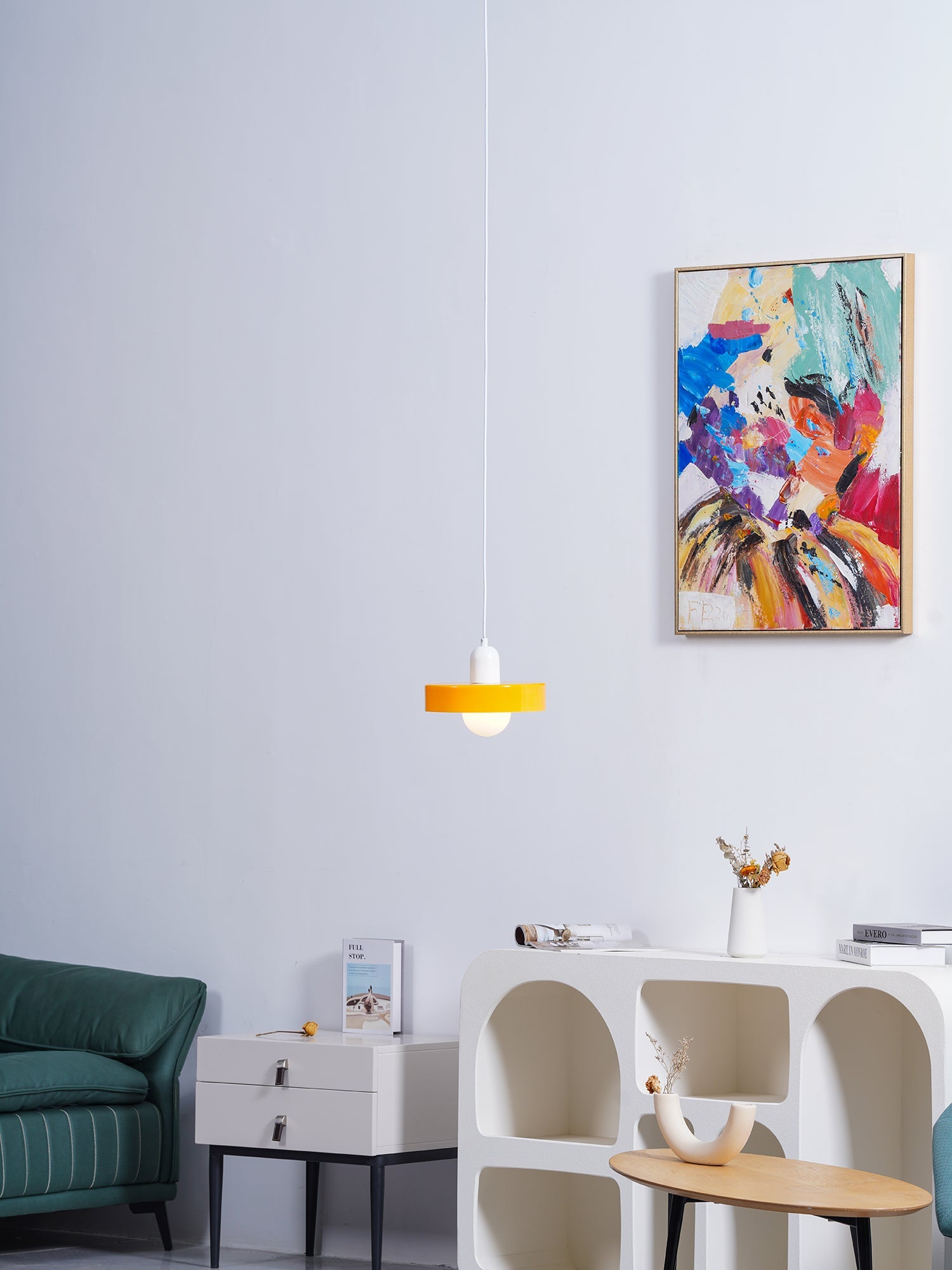 Frosted Glass Orb Pendant Light with Glass Disc Brim Bedside Reading