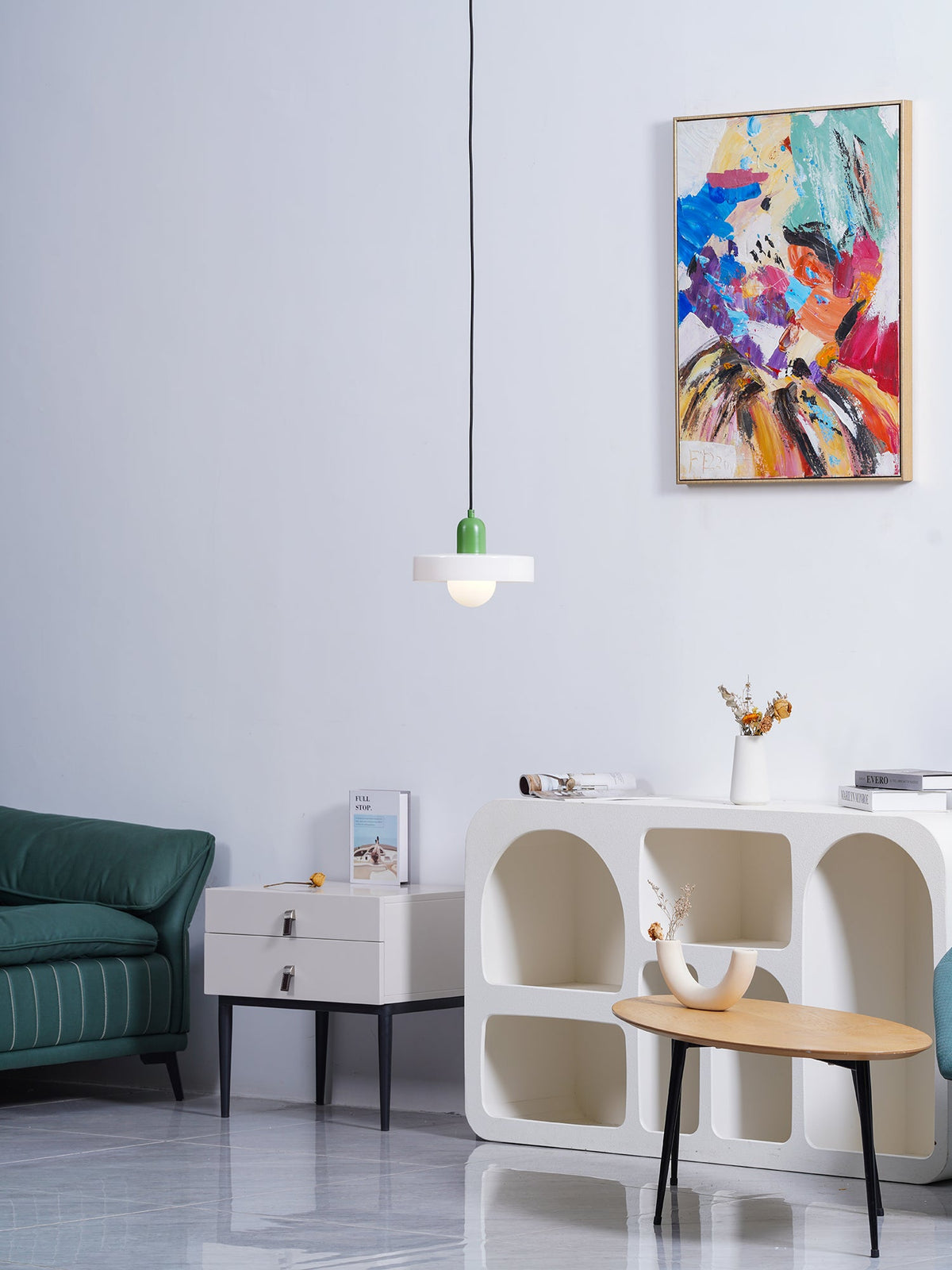 Frosted Glass Orb Pendant Light with Glass Disc Brim Bedside Reading