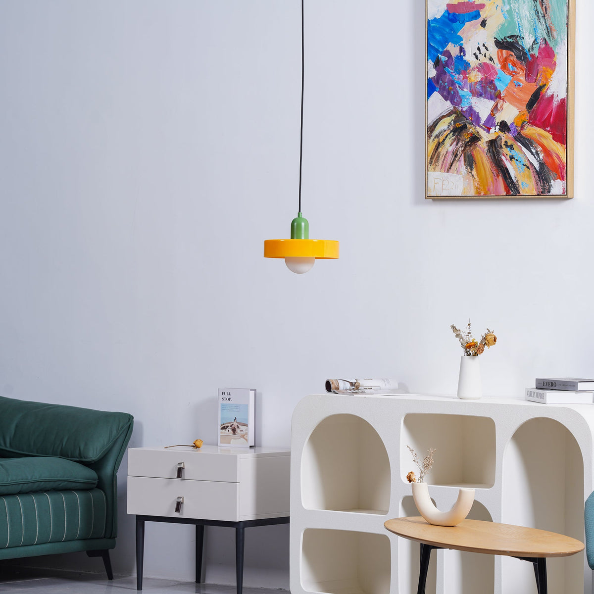 Frosted Glass Orb Pendant Light with Glass Disc Brim Bedside Reading